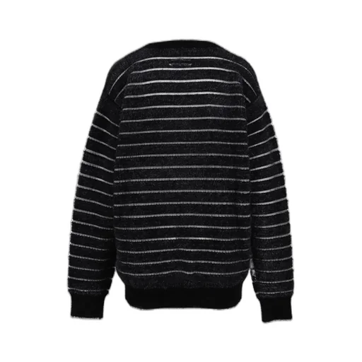 Crew Neck Oversized Sweater / Blk/Wht Gaultier