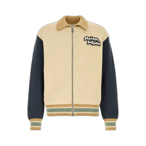 Maison Kitsuné Zip-Up Knitted Cardigan