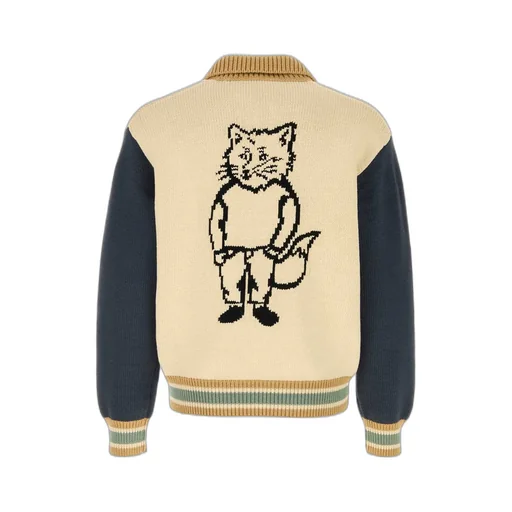 Maison Kitsuné Zip-Up Knitted Cardigan