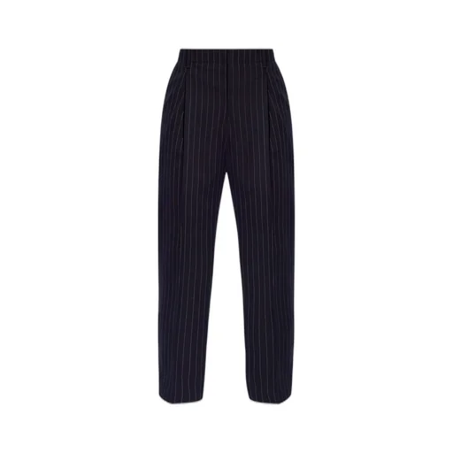 Maison Kitsuné Pleated Striped Tapered Trousers