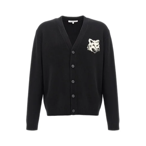 Maison Kitsuné Fox Head Intarsia-Knit Cardigan