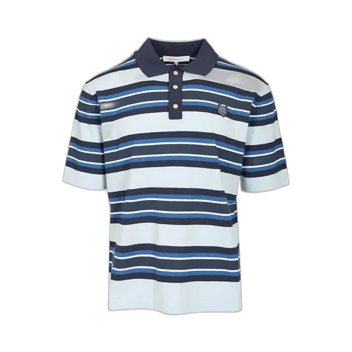Maison Kitsuné Bold Fox Head Patch Fine Gauge Striped Polo Shirt