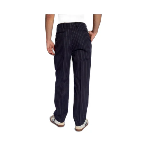 Maison Kitsuné Pleated Striped Tapered Trousers