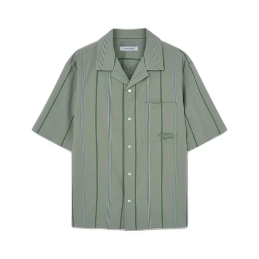 Maison Kitsuné Striped Short Sleeved Resort Shirt