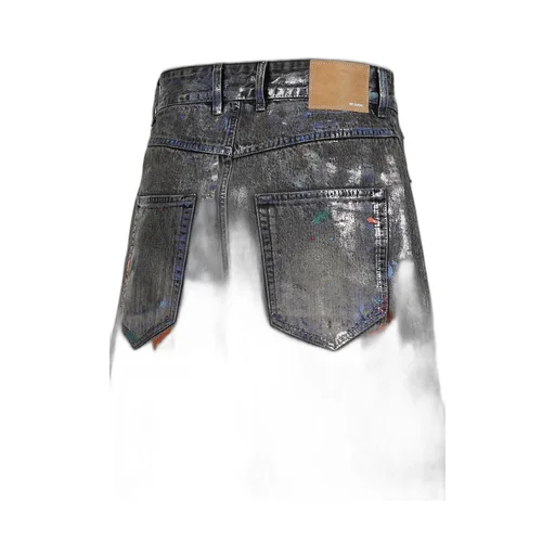 Black Painted Denim Shorts / Blk