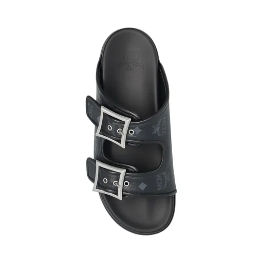 Mcm Double Strap Monogram Slides