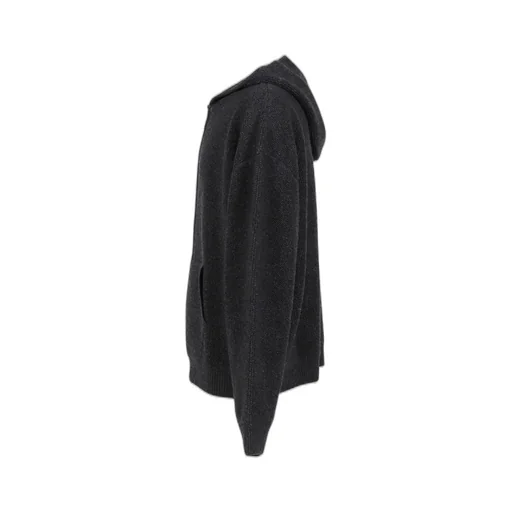 Charcoal Boucle Hoodie Zip-Up / Cha