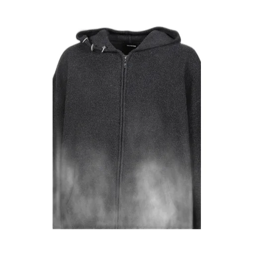 Charcoal Boucle Hoodie Zip-Up / Cha
