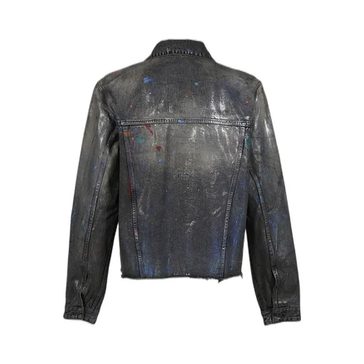 Black Gloss-Coated Painted Jacket / Blk