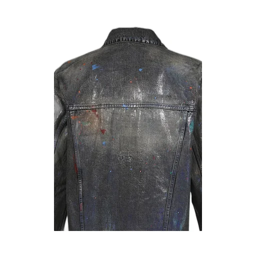 Black Gloss-Coated Painted Jacket / Blk