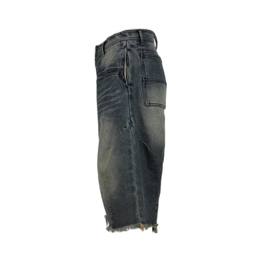 Front Zip Baggy Denim Shorts / D.Ind