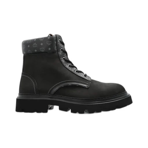 Mcm Monogram Print Ankle Boots