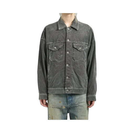 Bone Applique Corduroy Jacket / Gry