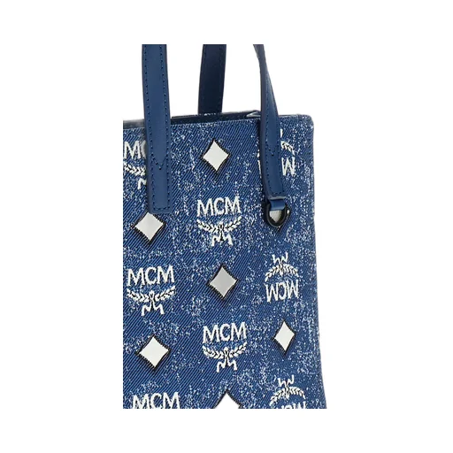 Mcm Aren Denim Mini Tote Bag