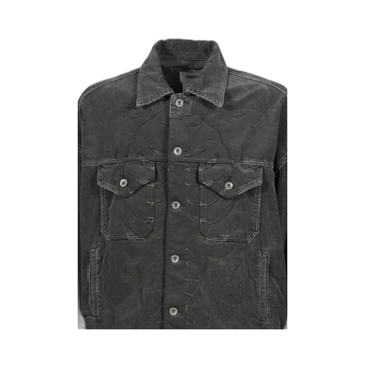 Bone Applique Corduroy Jacket / Gry