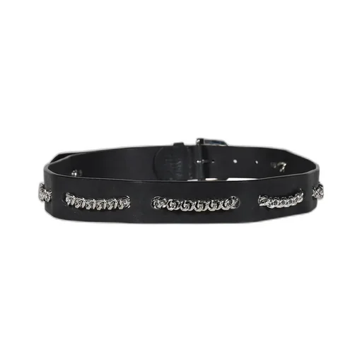 Chain ​​Leather Belt / Black