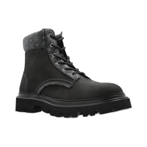 Mcm Monogram Print Ankle Boots