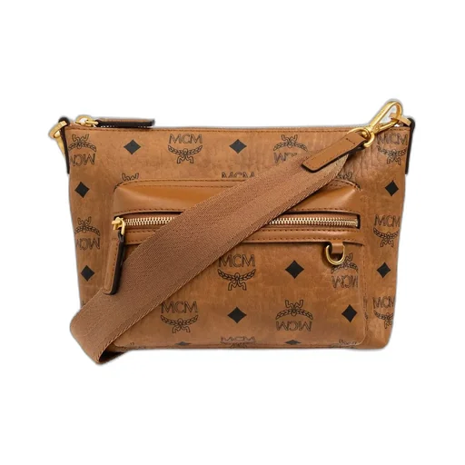 Mcm Allover Logo Printed Shoulder Bag
