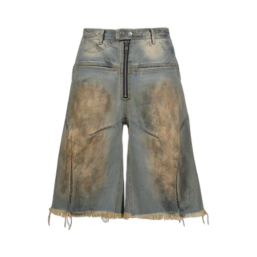 Front Zip Baggy Denim Shorts / Vintage Ind