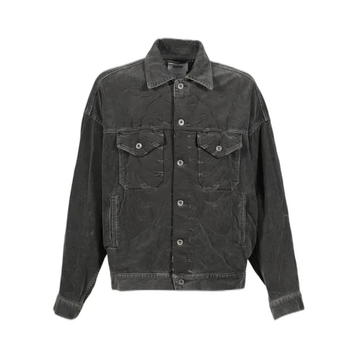 Bone Applique Corduroy Jacket / Gry