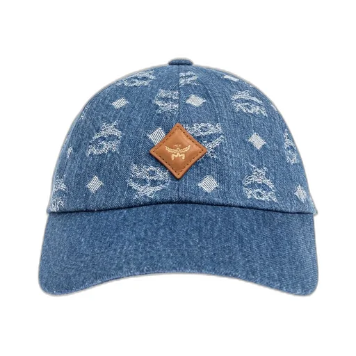 Mcm Logo Patch Denim Baseball Cap