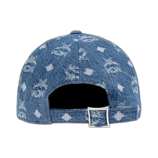 Mcm Logo Patch Denim Baseball Cap