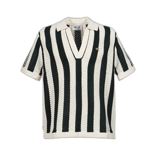 Knit Polo / Grn Night/Crm White