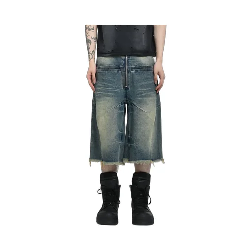 Front Zip Baggy Denim Shorts / D.Ind