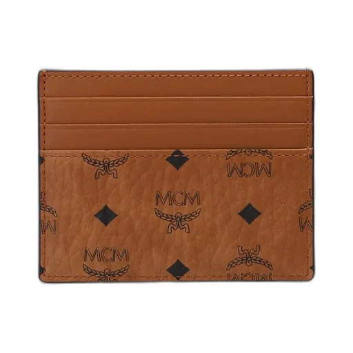 Mcm Monogram Print Money Clip Card Holder
