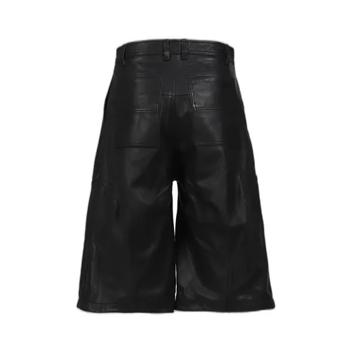 Cow Leather Baggy Shorts / Blk