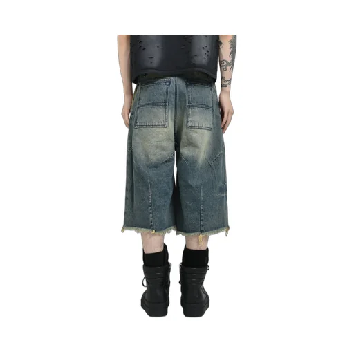 Front Zip Baggy Denim Shorts / D.Ind