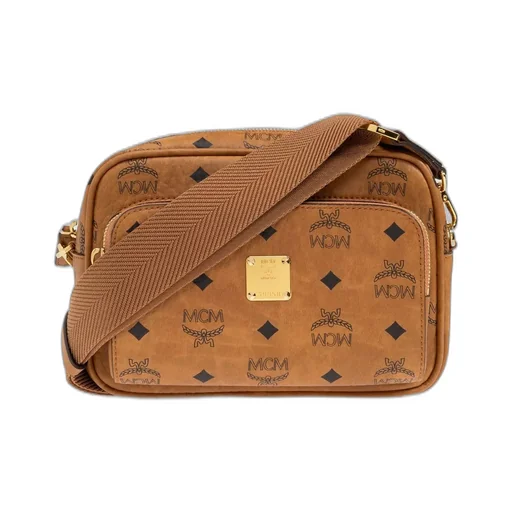 Mcm Aren Logo Plaque Shoulder Bag