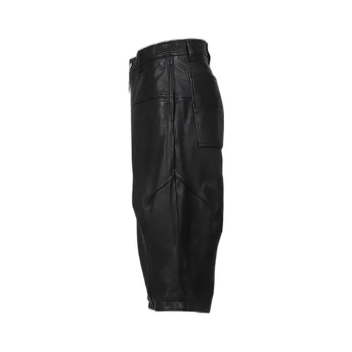 Cow Leather Baggy Shorts / Blk