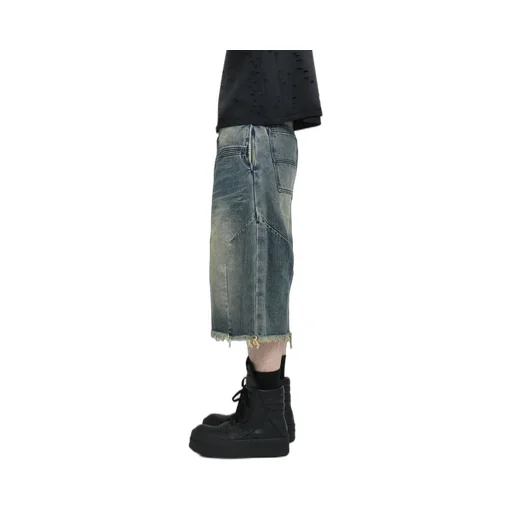 Front Zip Baggy Denim Shorts / D.Ind