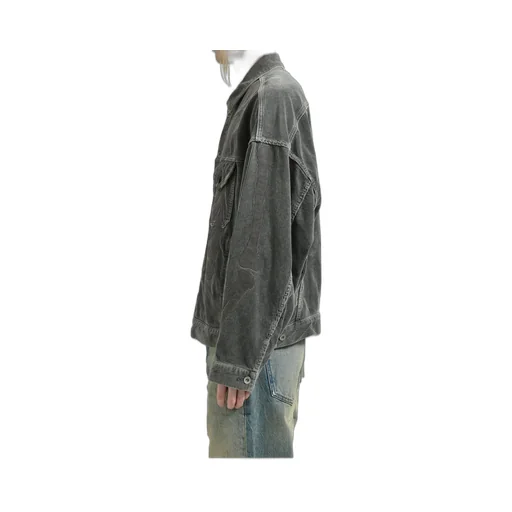 Bone Applique Corduroy Jacket / Gry