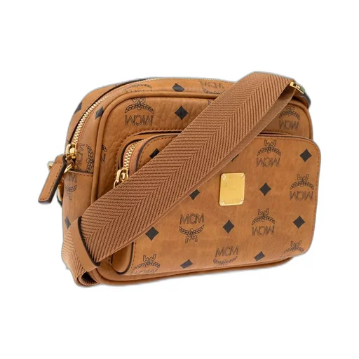 Mcm Aren Logo Plaque Shoulder Bag