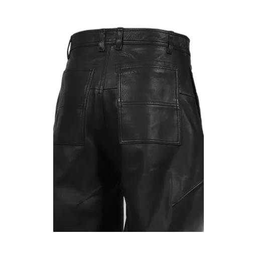 Cow Leather Baggy Shorts / Blk