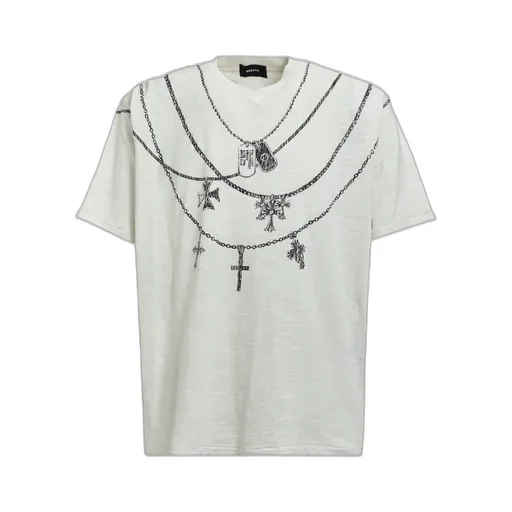 Necklace V Neck Tee / Wht