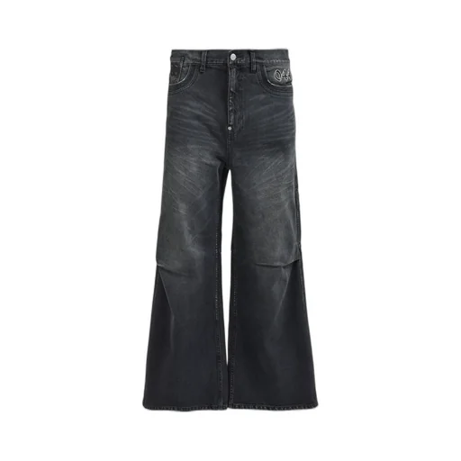 Chain ​​Eagle Patch Denim Pants / Blk
