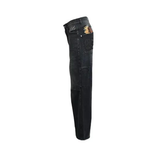 Chain ​​Eagle Patch Denim Pants / Blk