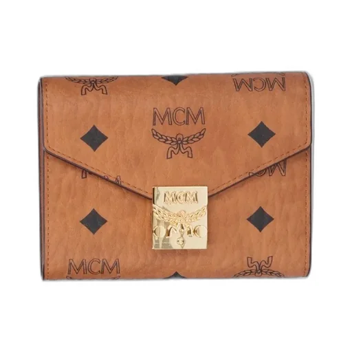 Mcm Visetos Monogram Printed Tri-Fold Wallet