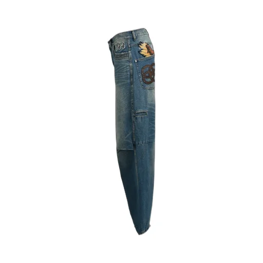 Chain ​​Eagle Patch Denim Pants / Ind