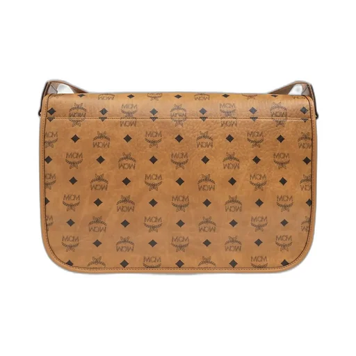 Mcm Logo-Printed Foldover-Top Shoulder Bag