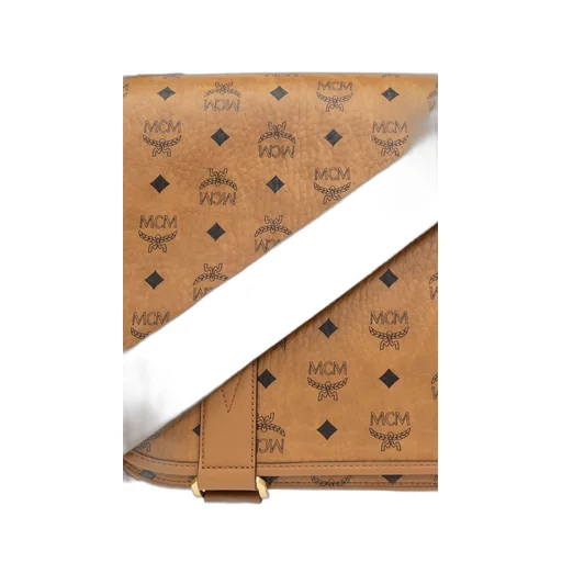 Mcm Logo-Printed Foldover-Top Shoulder Bag