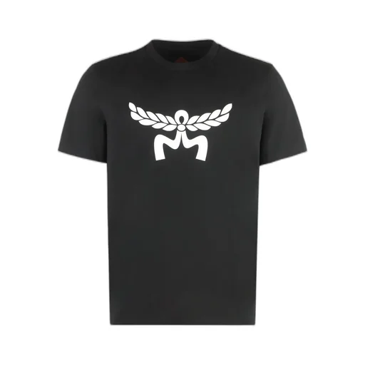 Mcm Laurel Logo Printed Crewneck T-Shirt
