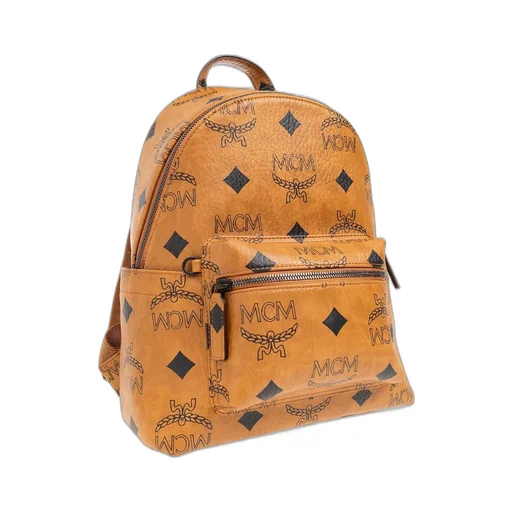 Mcm All-Over Logo Printed Zipped Backpack