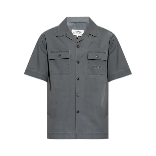 Mm6 Maison Margiela Logo Embroidered Short Sleeved Shirt