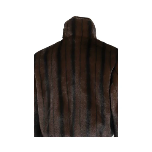 Faux-Mink Harrington Jacket / Blk Brw