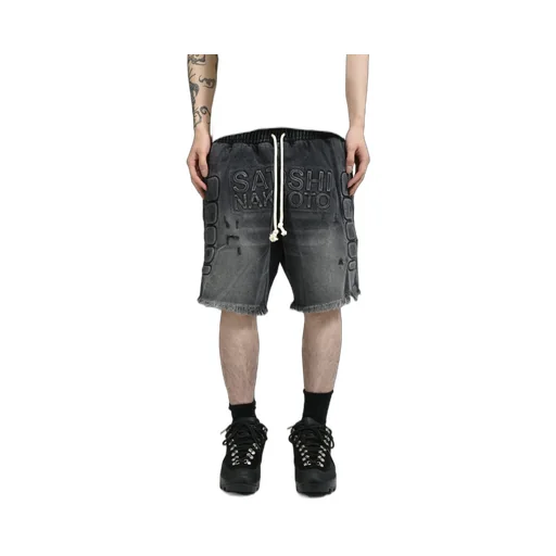 Denim Moto Short / Black Denim