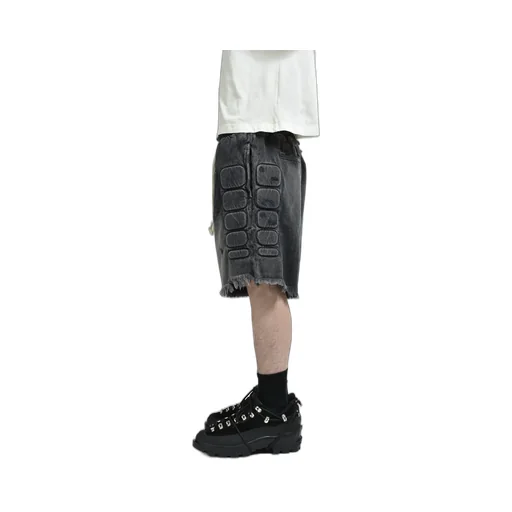 Denim Moto Short / Black Denim